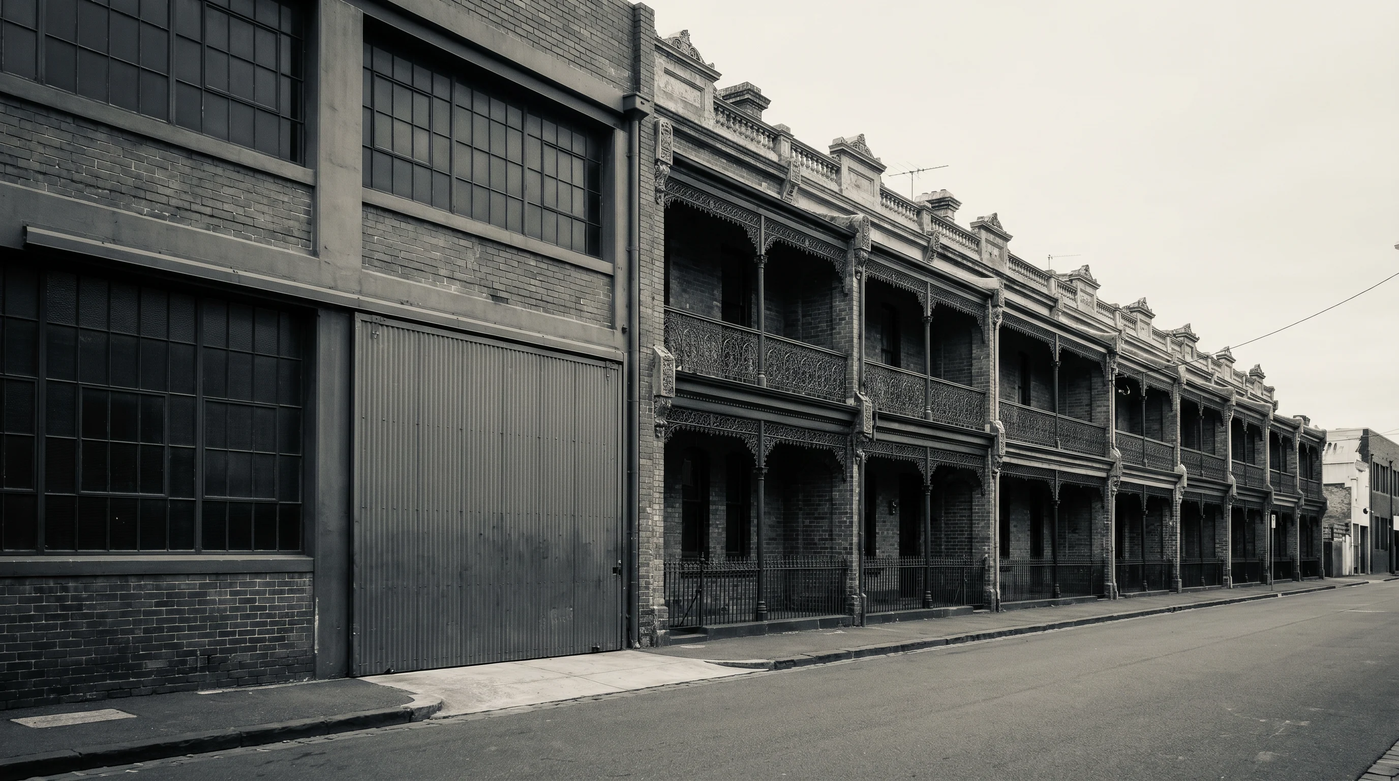 A real street and building stock in North Melbourne, 3051