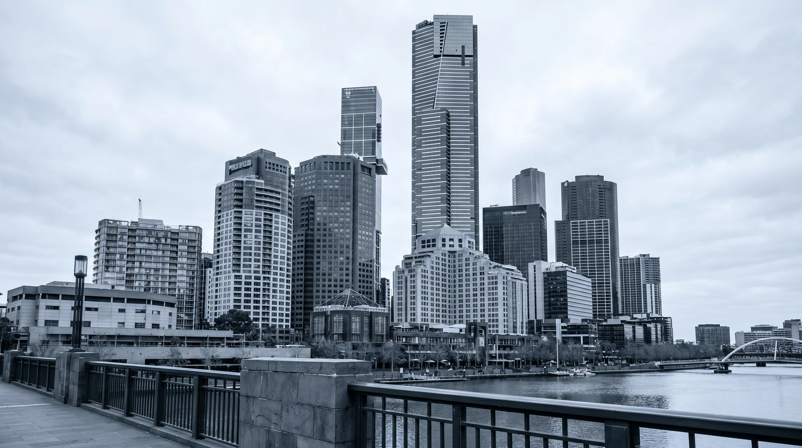 A real street and building stock in Southbank, 3006
